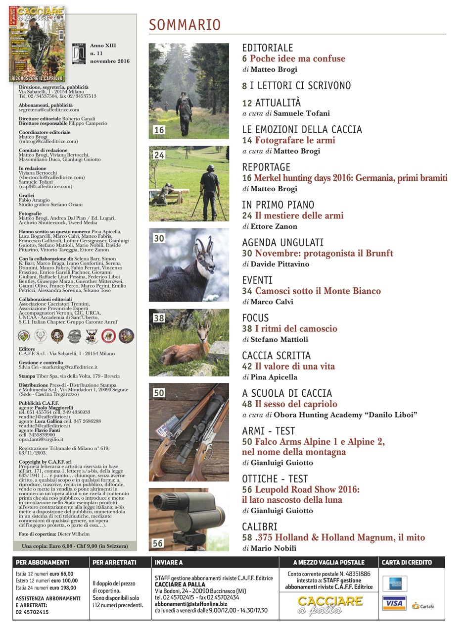 Caccia Magazine Preview Pages