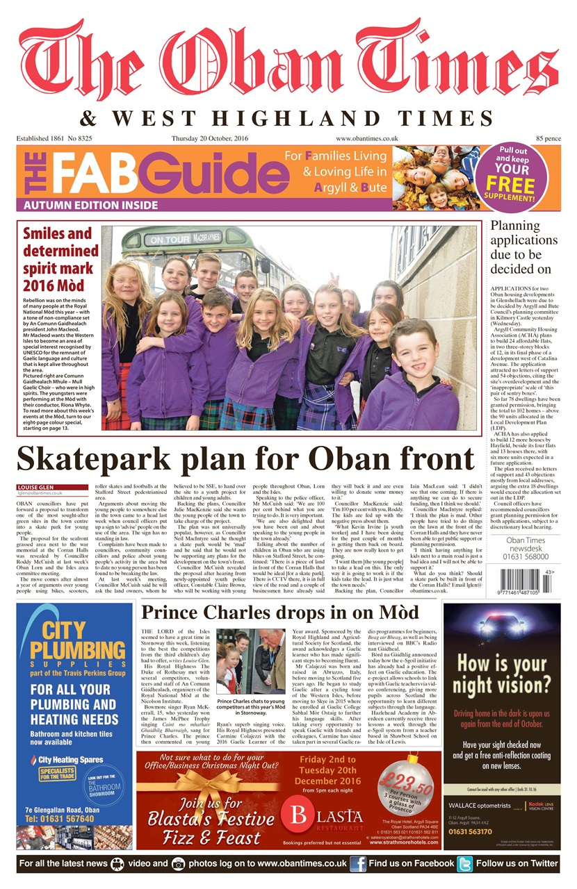 The Oban Times & Lochaber Times Preview Pages