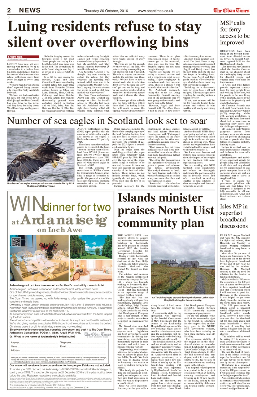 The Oban Times & Lochaber Times Preview Pages