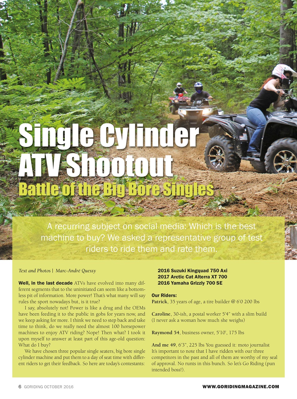 Go Riding ATVing Magazine Preview Pages