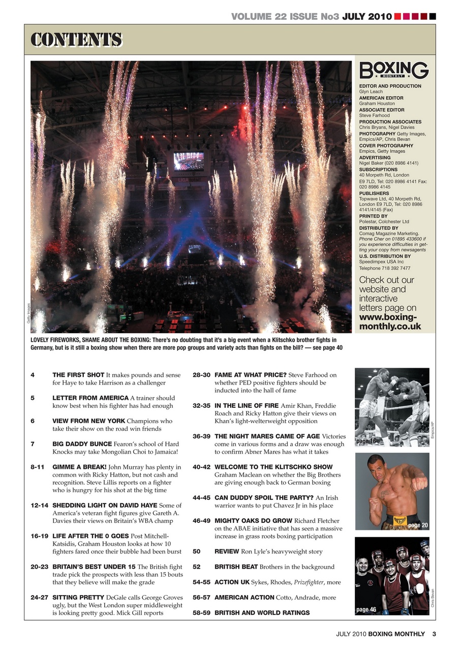Boxing Monthly Preview Pages