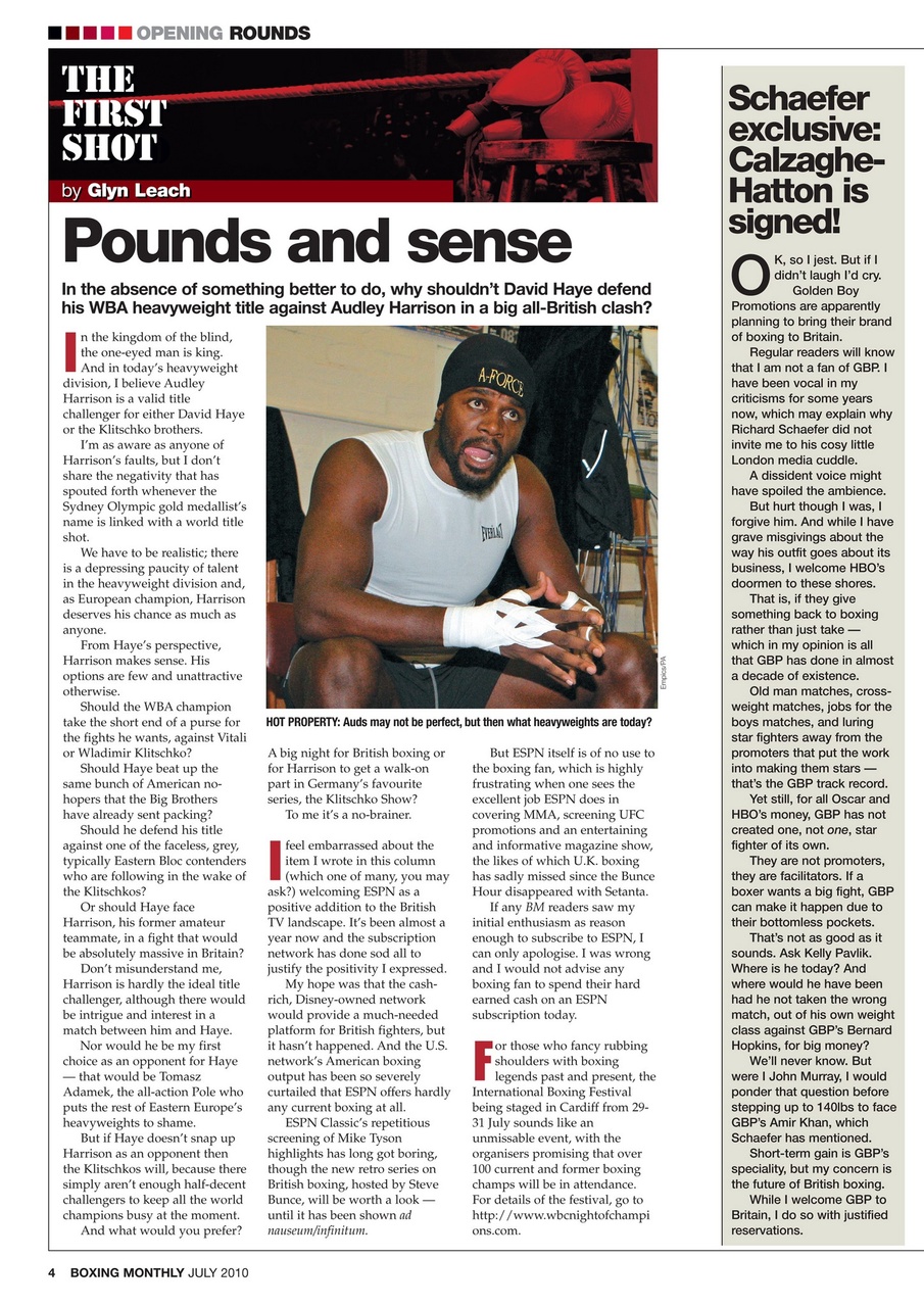 Boxing Monthly Preview Pages