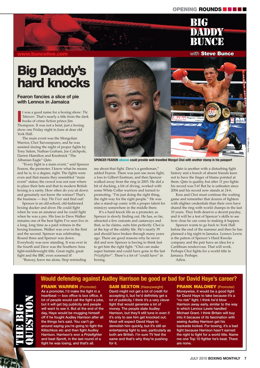 Boxing Monthly Preview Pages