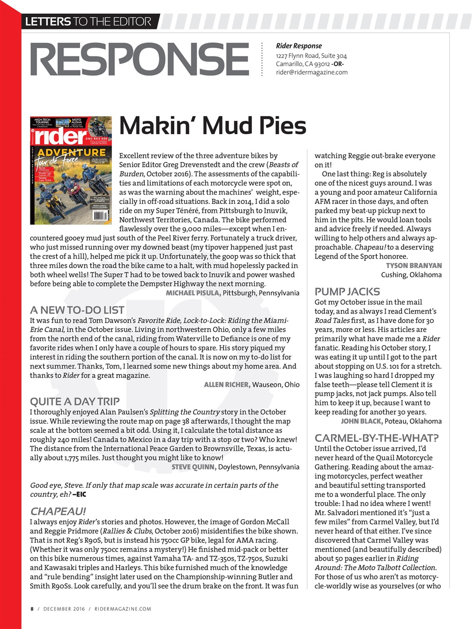 Rider Magazine Preview Pages