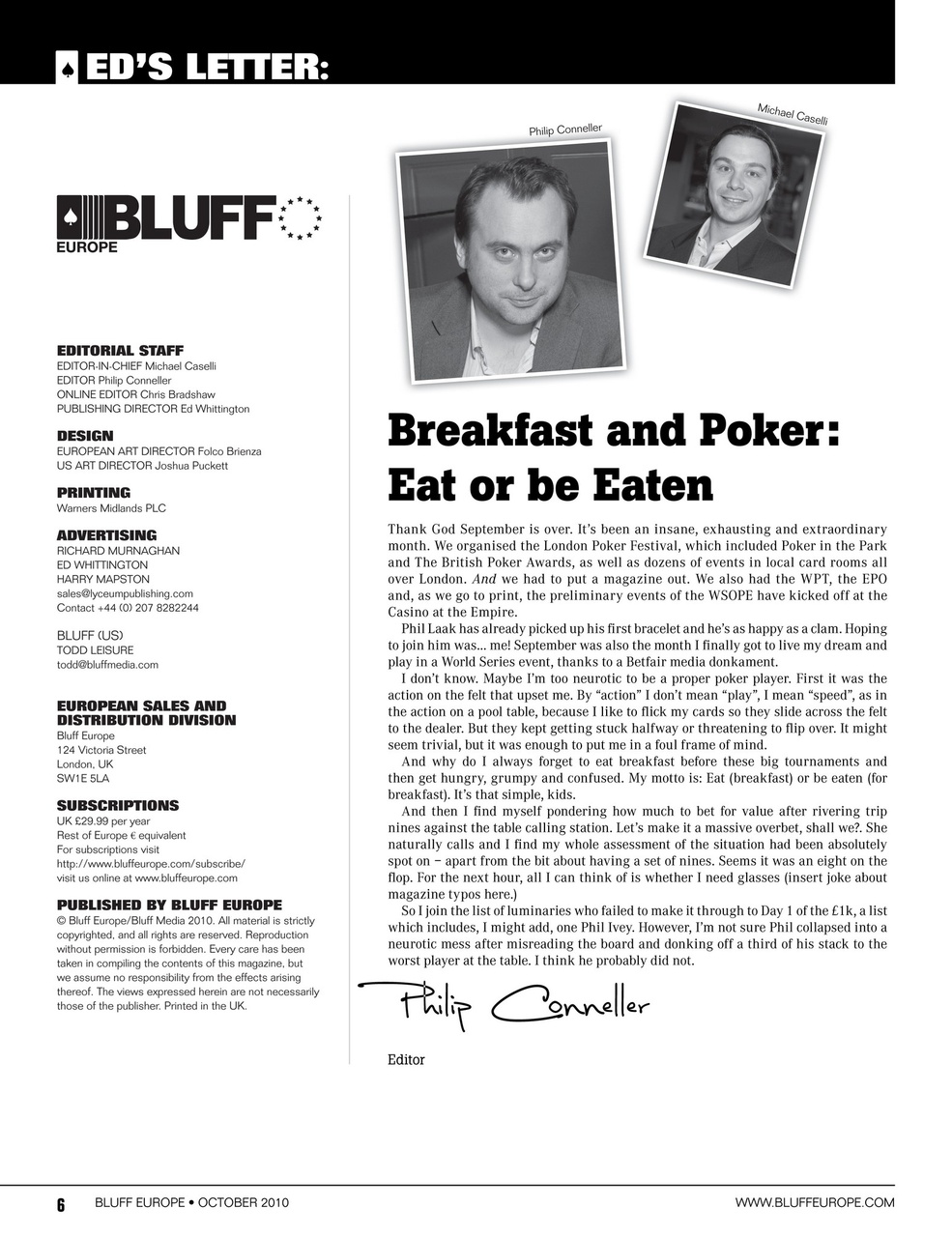 Bluff Europe Preview Pages