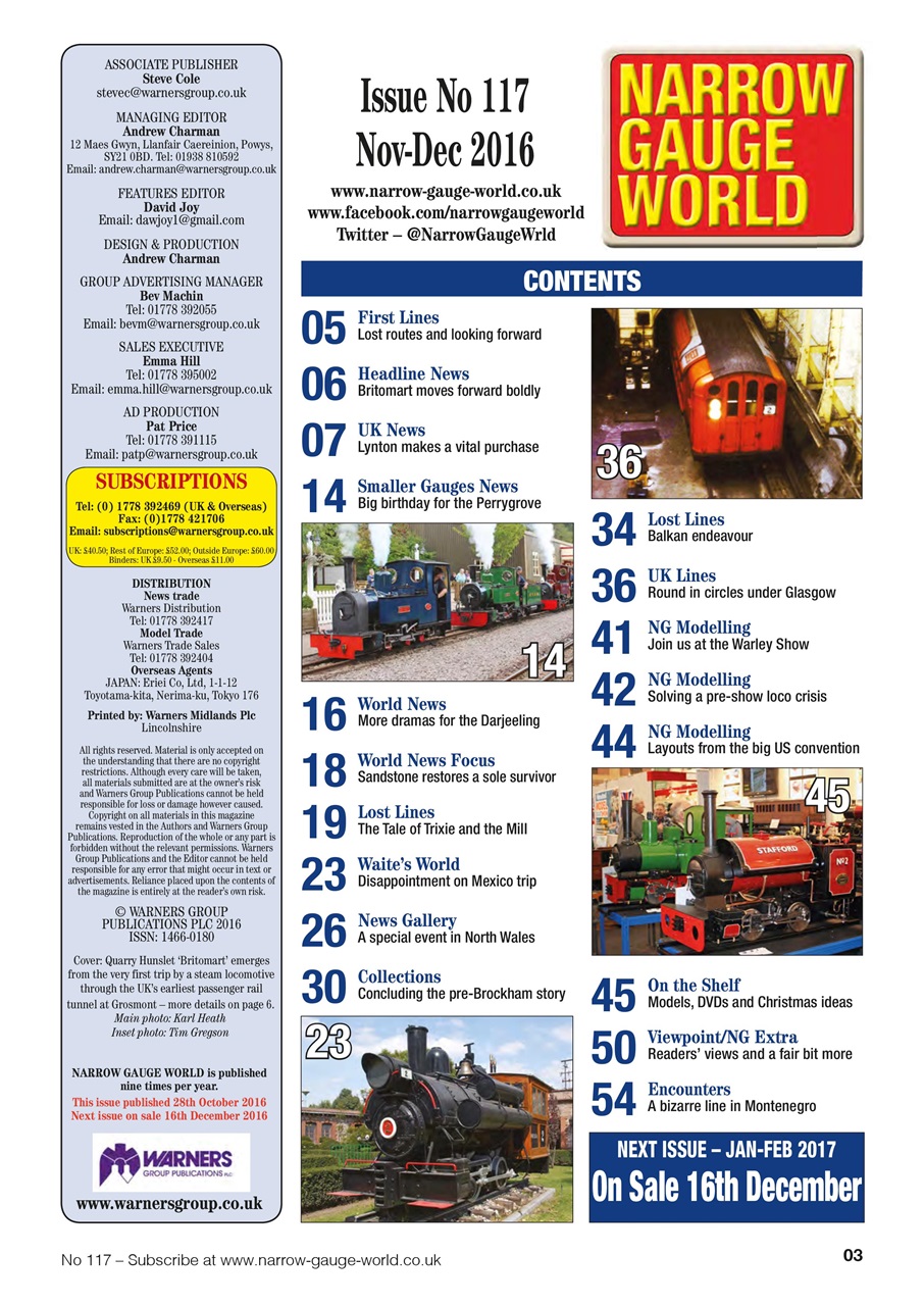 Narrow Gauge World Preview Pages
