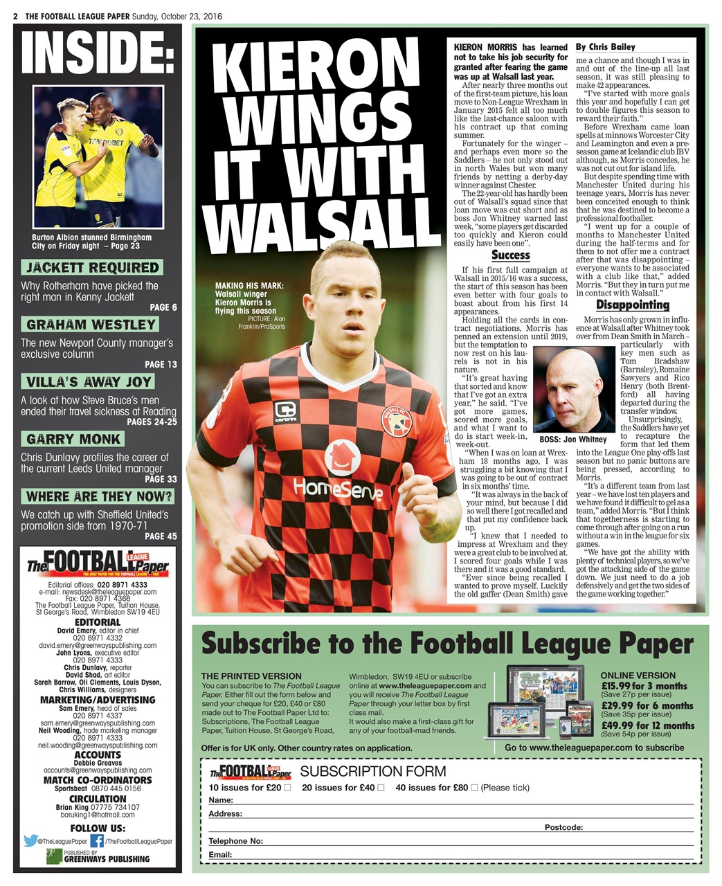 The Football League Paper Preview Pages