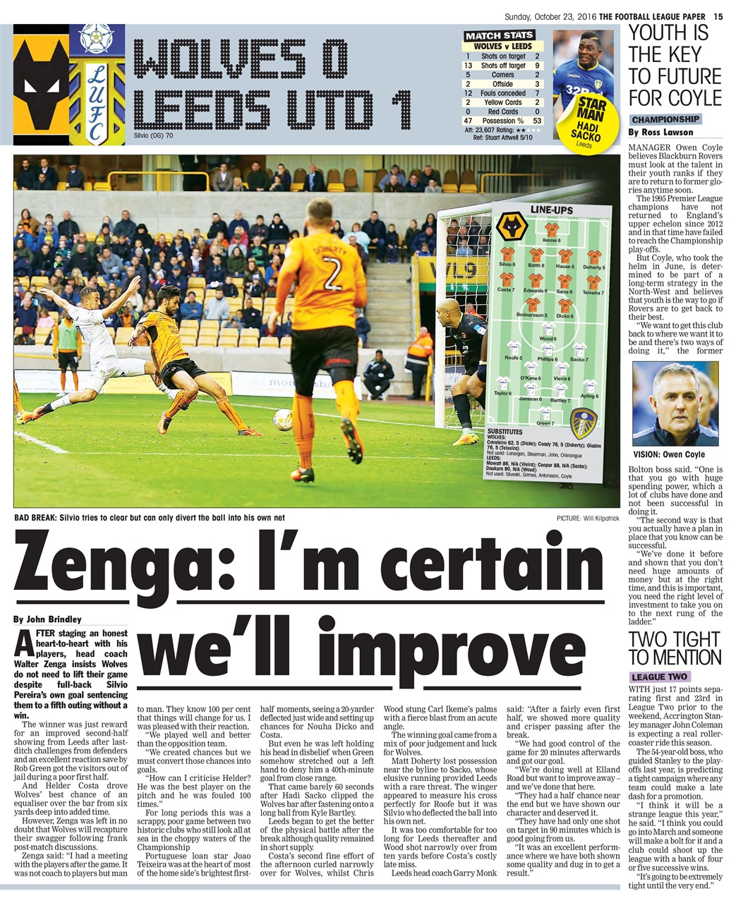 The Football League Paper Preview Pages
