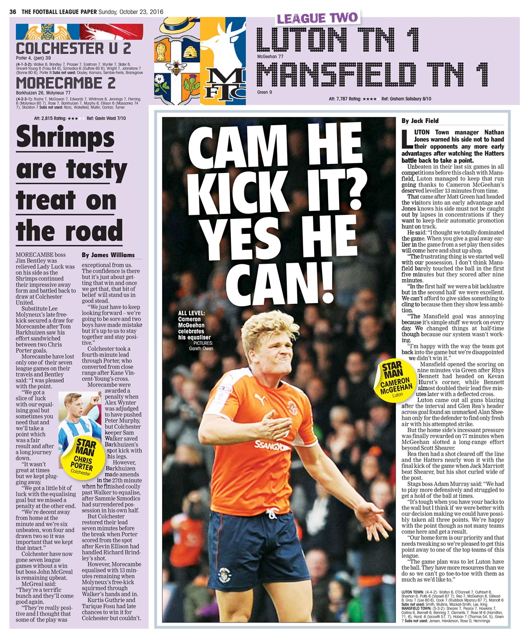 The Football League Paper Preview Pages