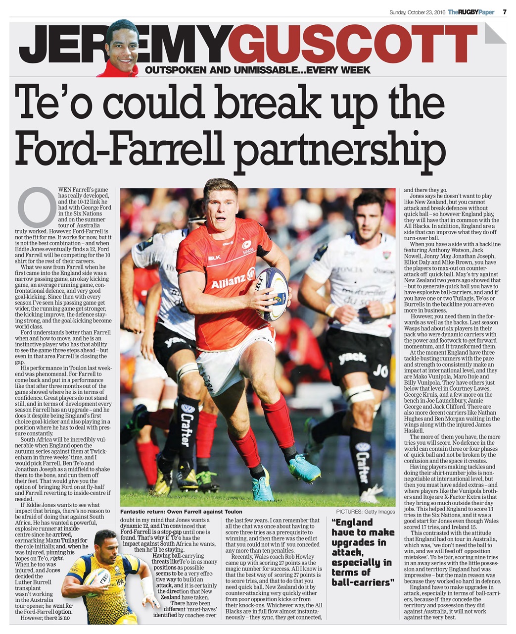 The Rugby Paper Preview Pages