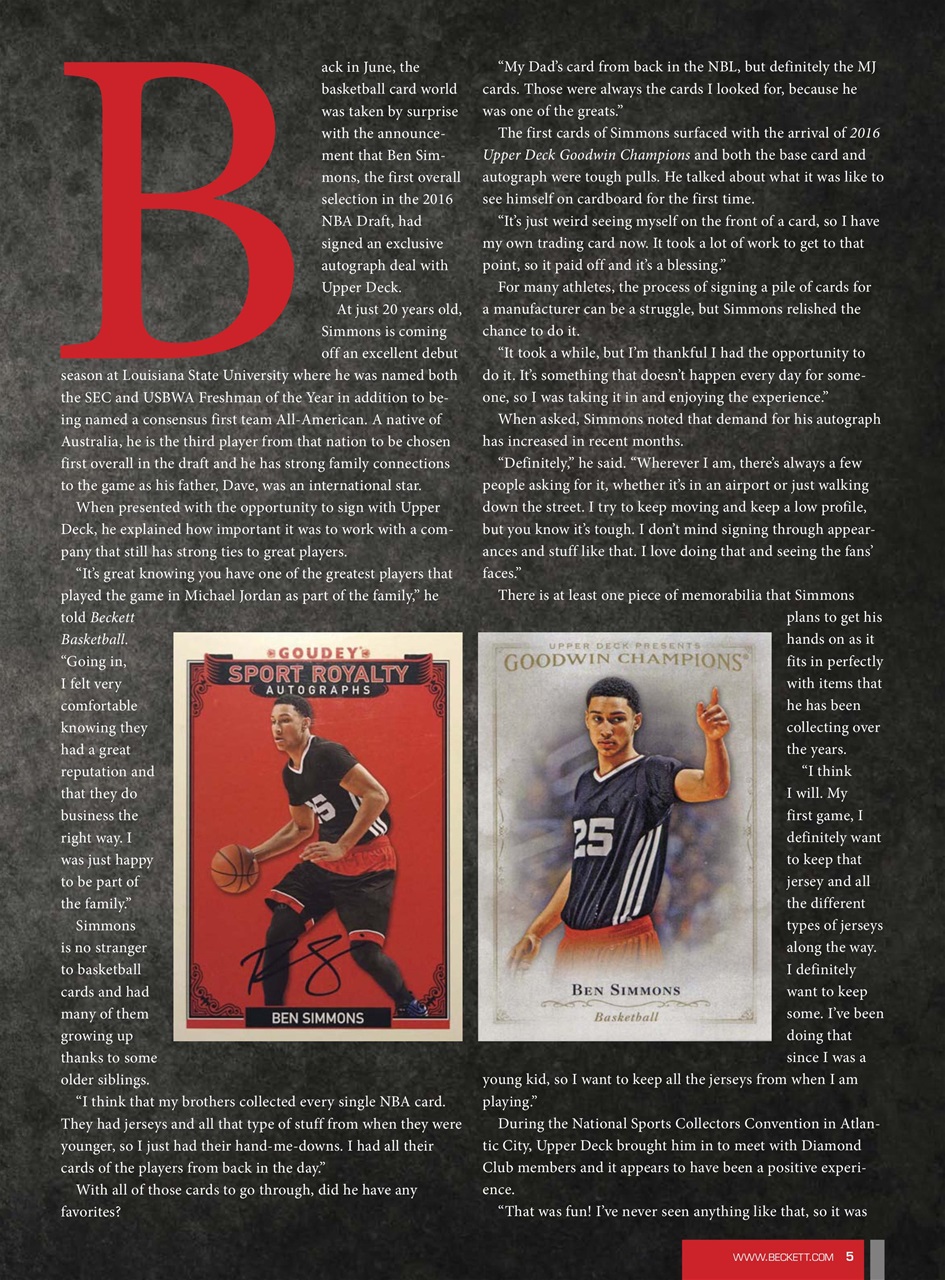 Beckett Basketball Magazine Preview Pages