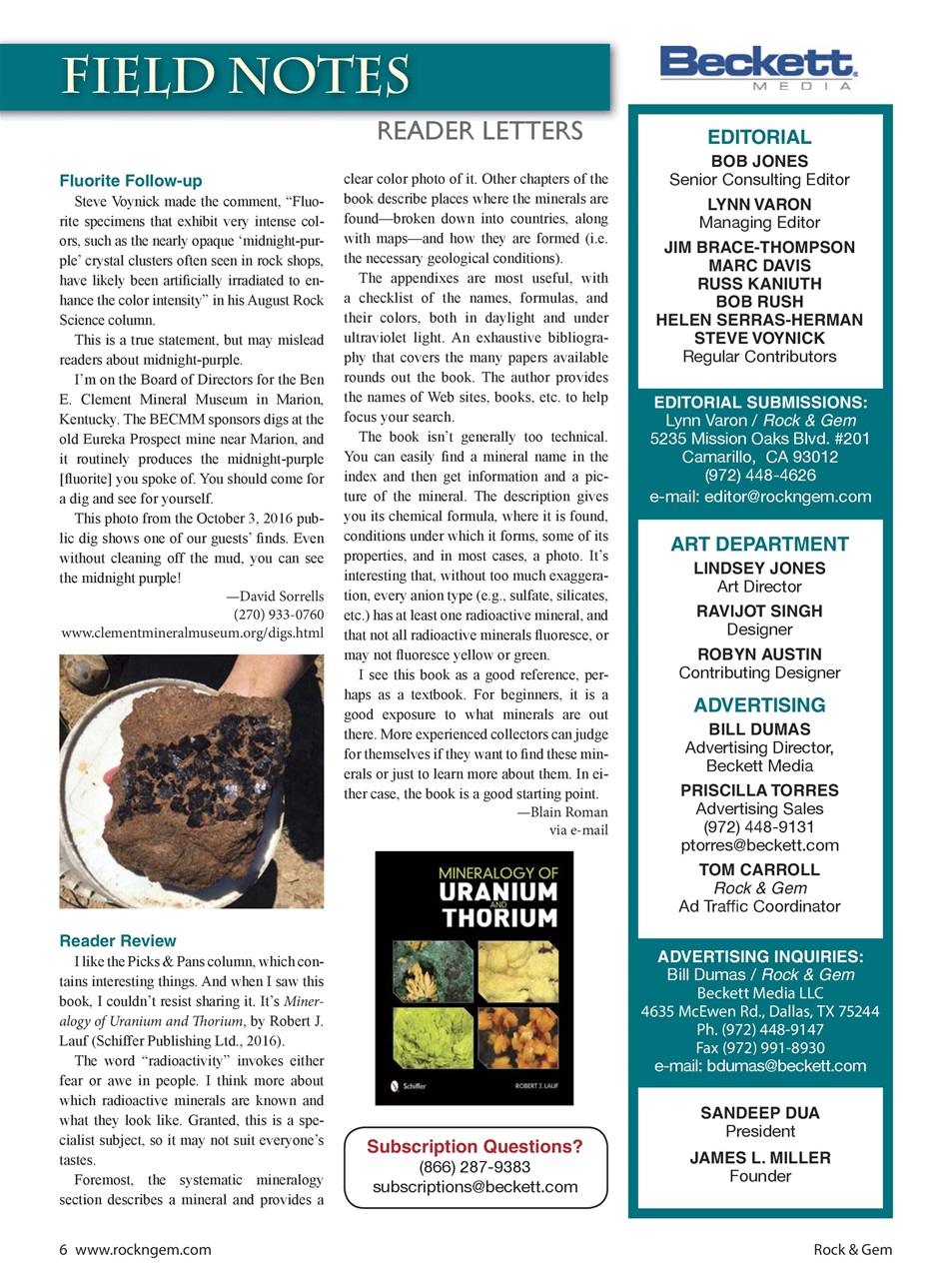 Rock&Gem Magazine Preview Pages