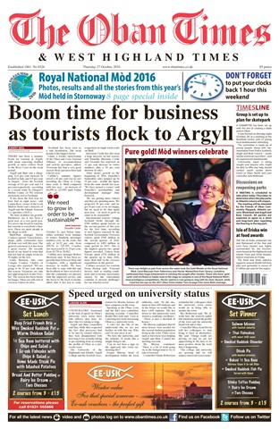 The Oban Times & Lochaber Times issue 27th October 2016