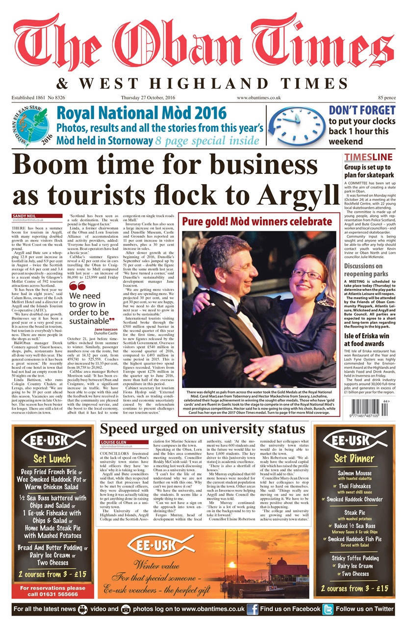 The Oban Times & Lochaber Times Preview Pages