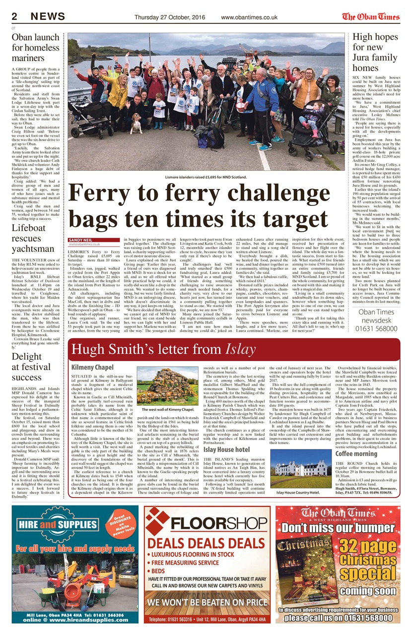 The Oban Times & Lochaber Times Preview Pages