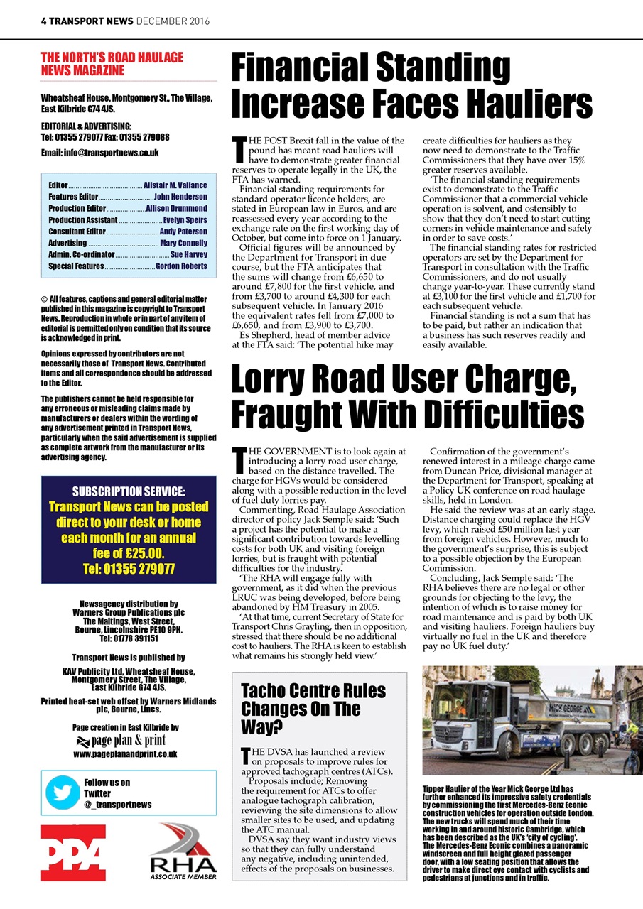 Transport News Preview Pages