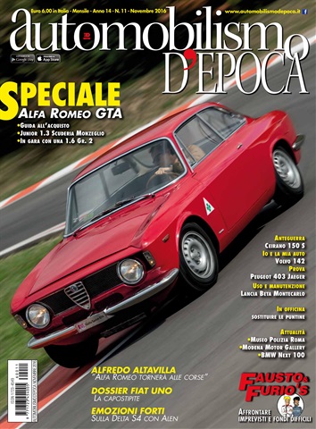 Automobilismo d'Epoca 11 2016 issue Automobilismo d'Epoca 11 2016