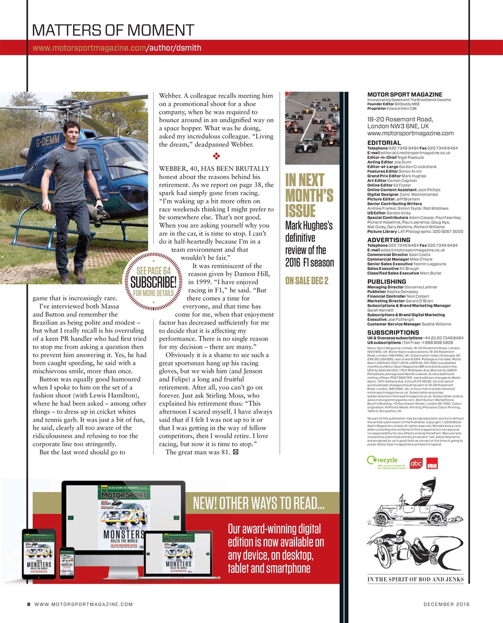 Motor Sport Magazine Preview Pages