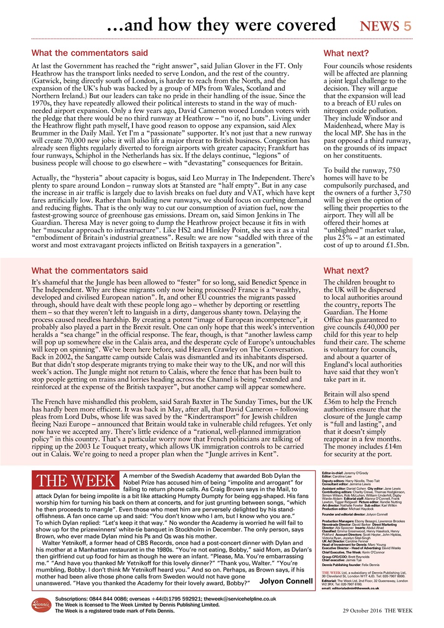 The Week Preview Pages