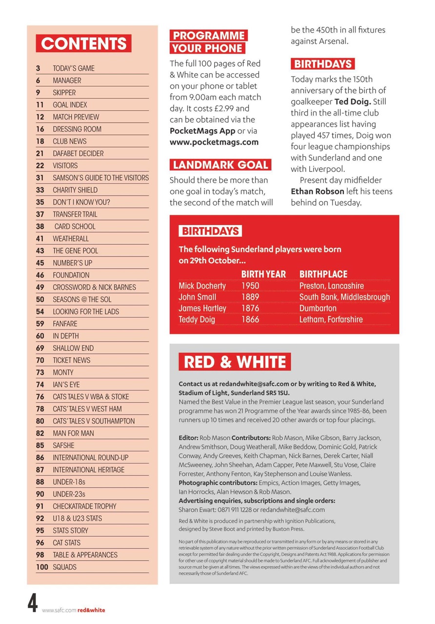 Sunderland FC Preview Pages
