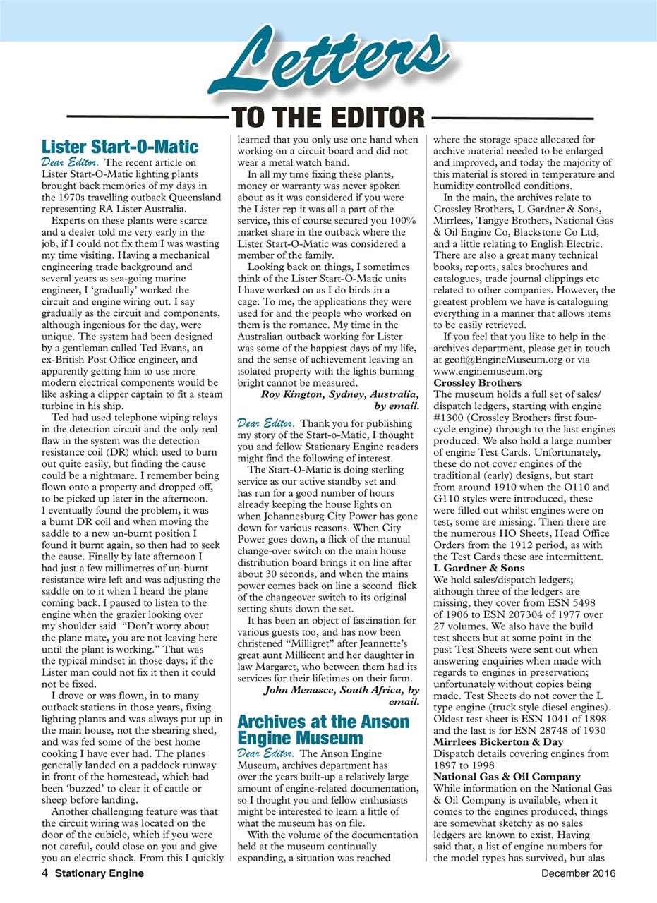 Stationary Engine Preview Pages