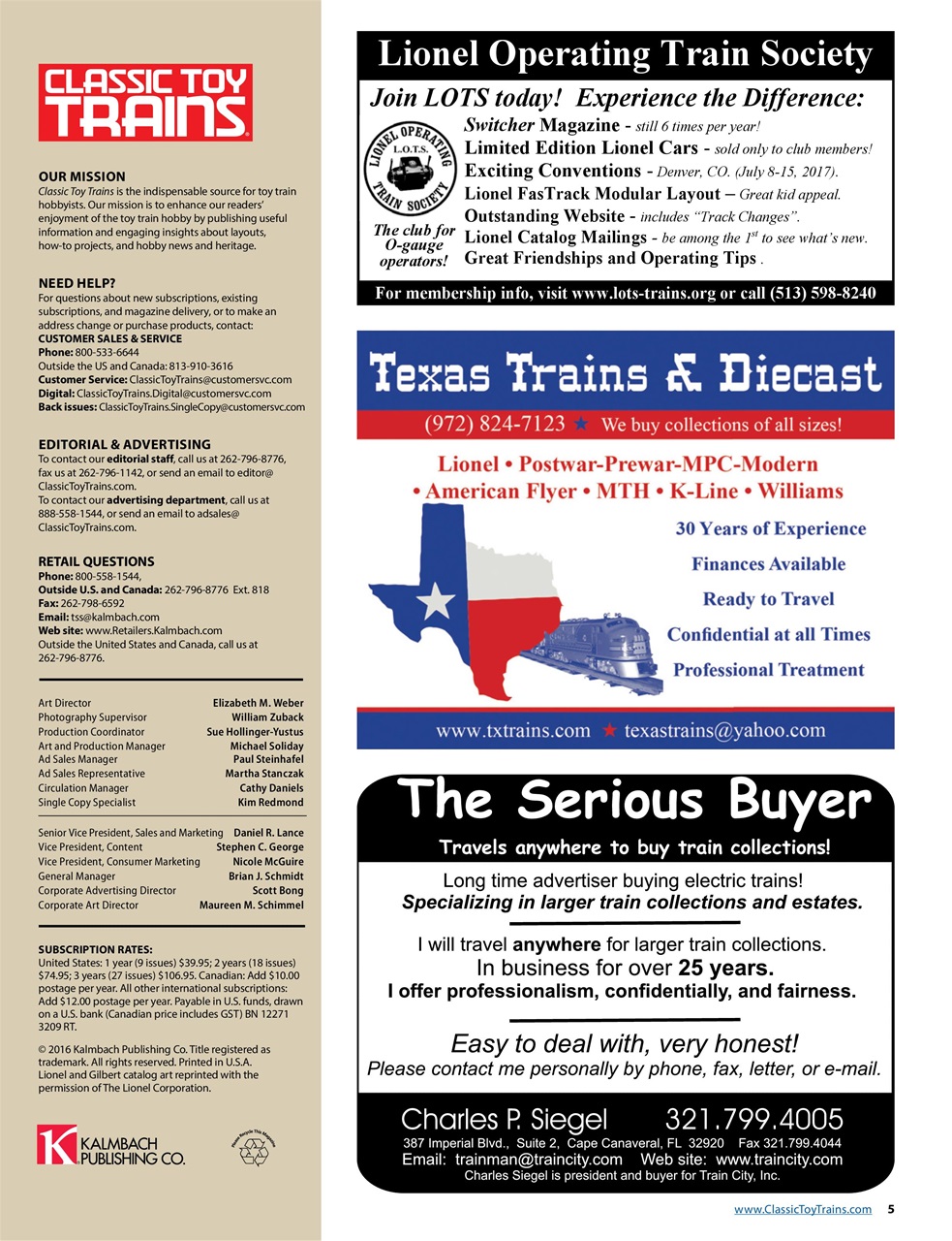 Classic Toy Trains Preview Pages