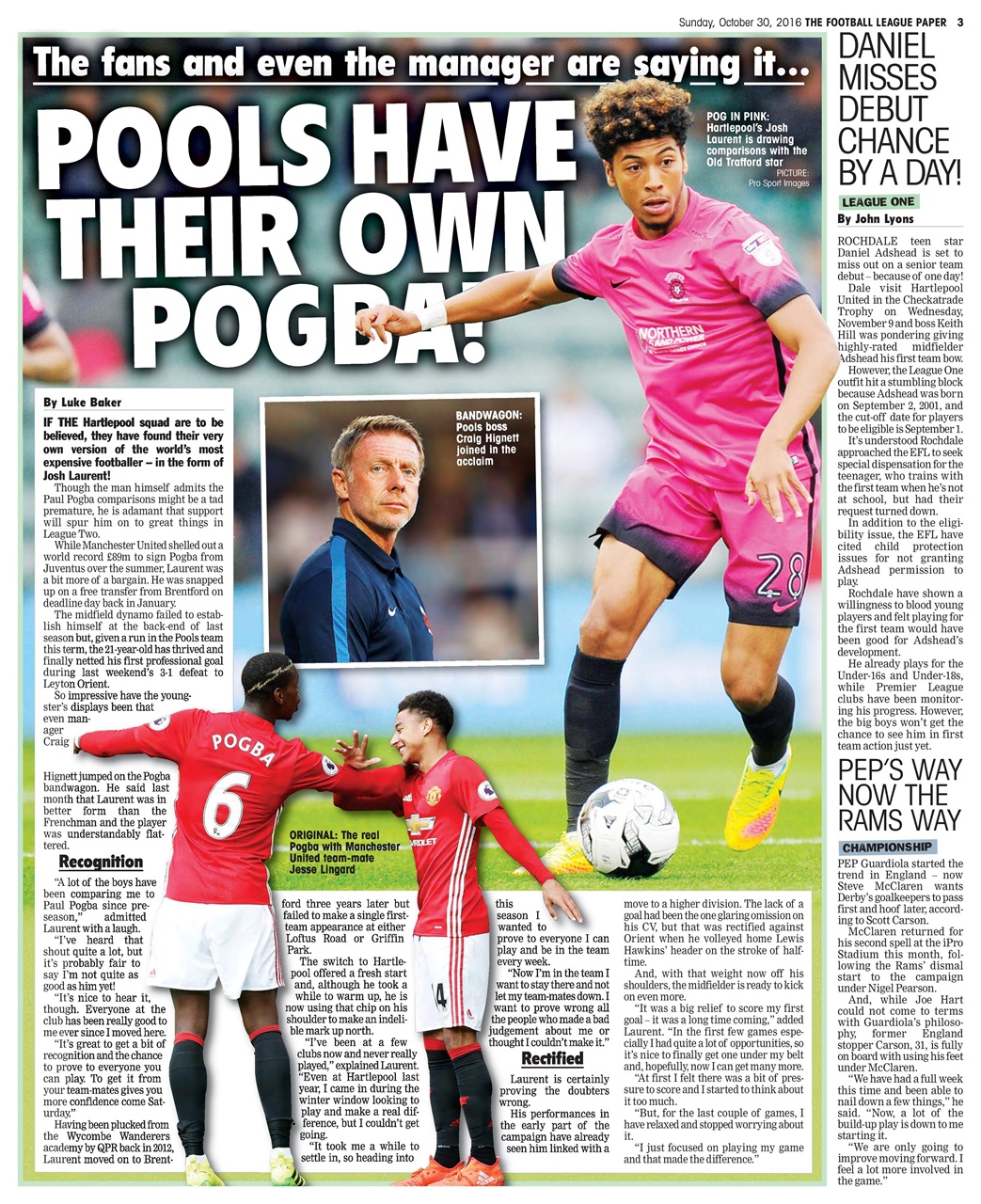 The Football League Paper Preview Pages