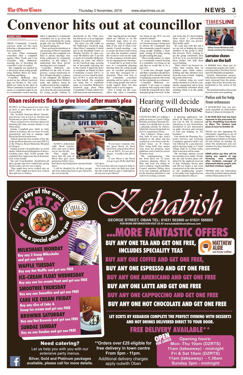 The Oban Times & Lochaber Times Preview Pages
