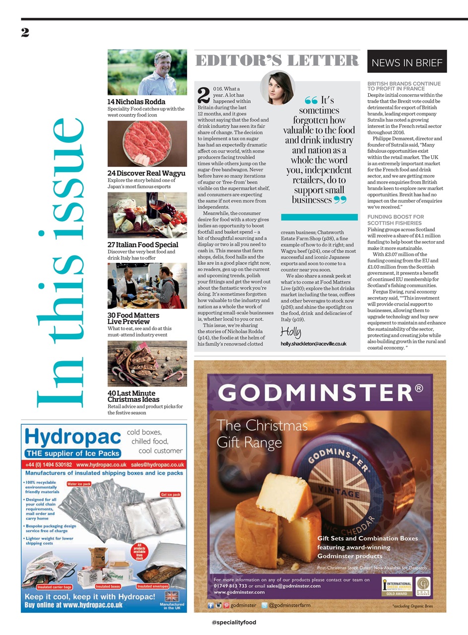 Speciality Food Preview Pages