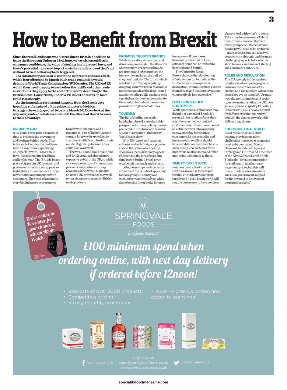 Speciality Food Preview Pages