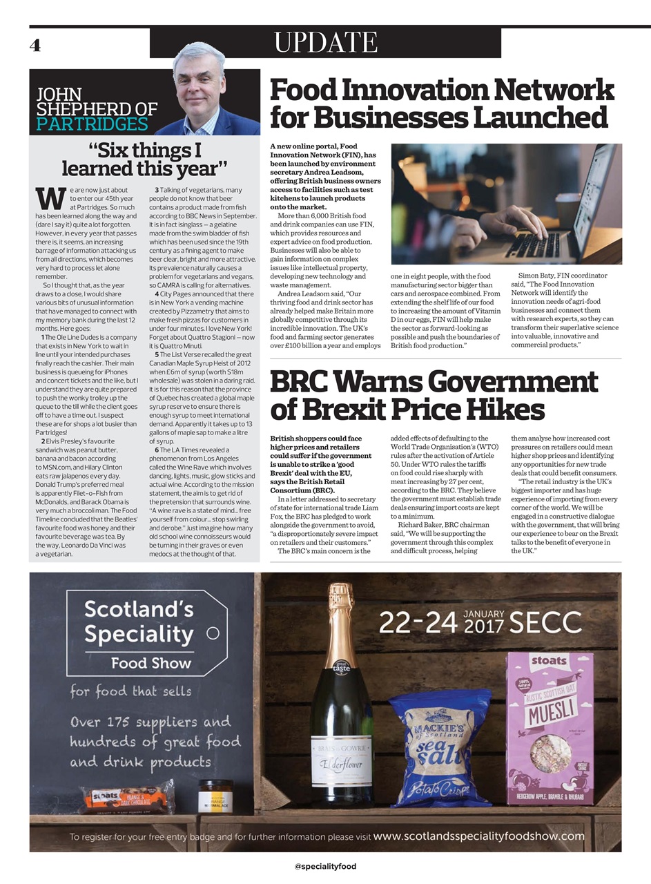 Speciality Food Preview Pages