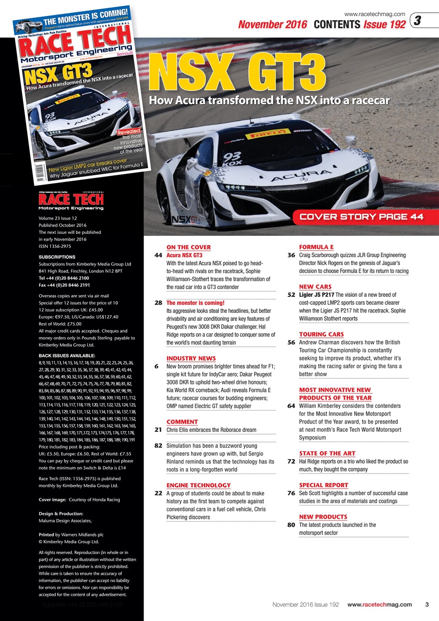Race Tech Preview Pages