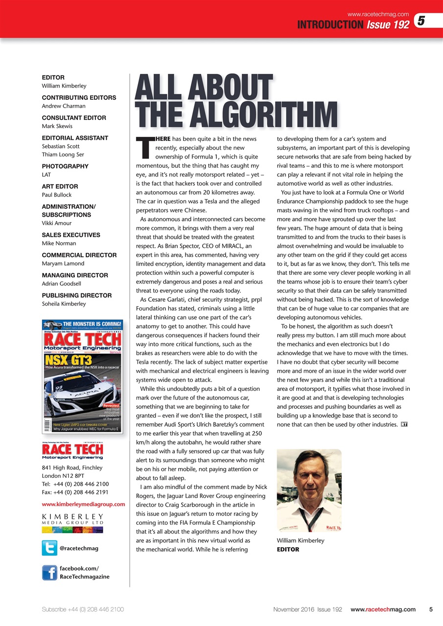 Race Tech Preview Pages