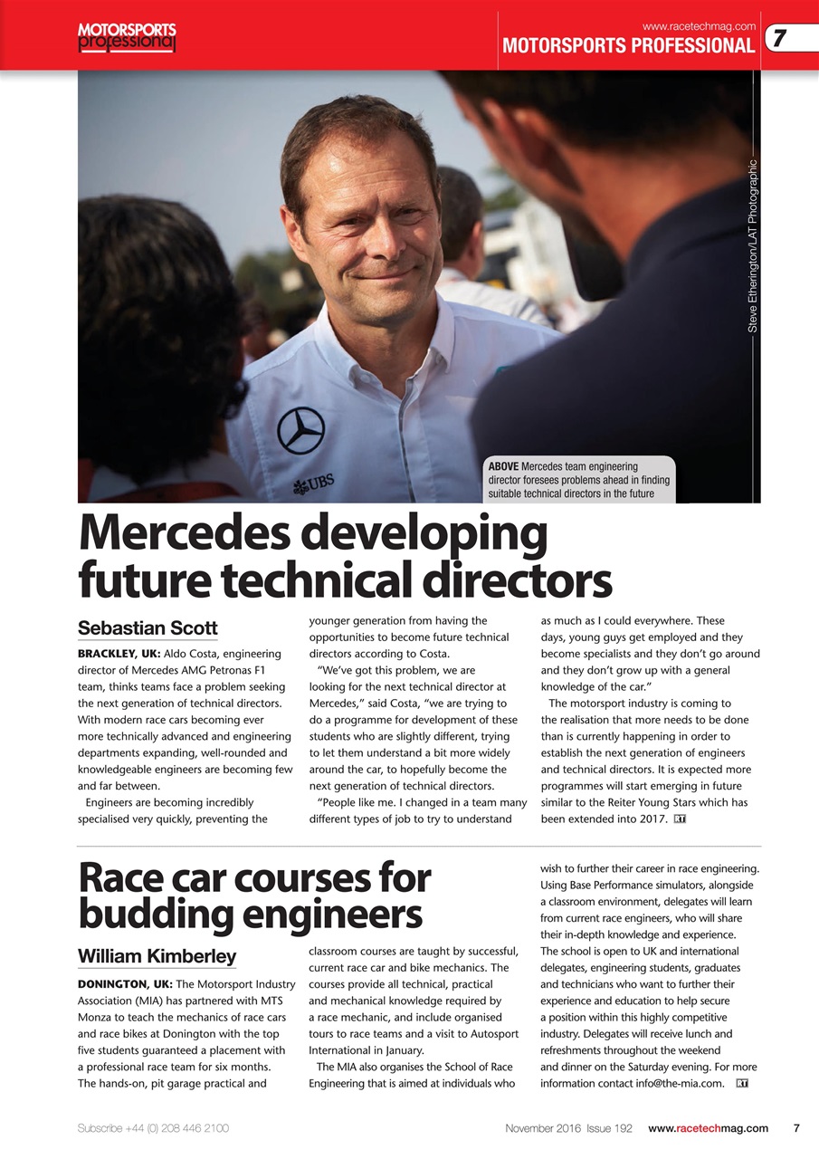 Race Tech Preview Pages