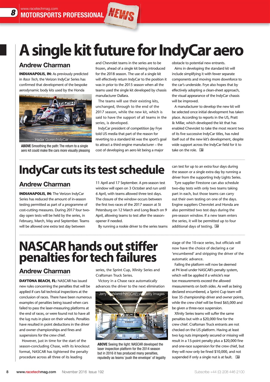 Race Tech Preview Pages