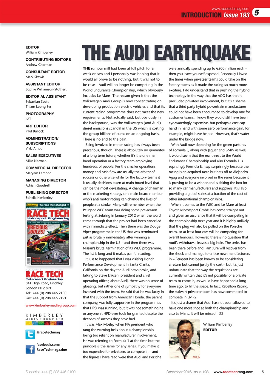 Race Tech Preview Pages