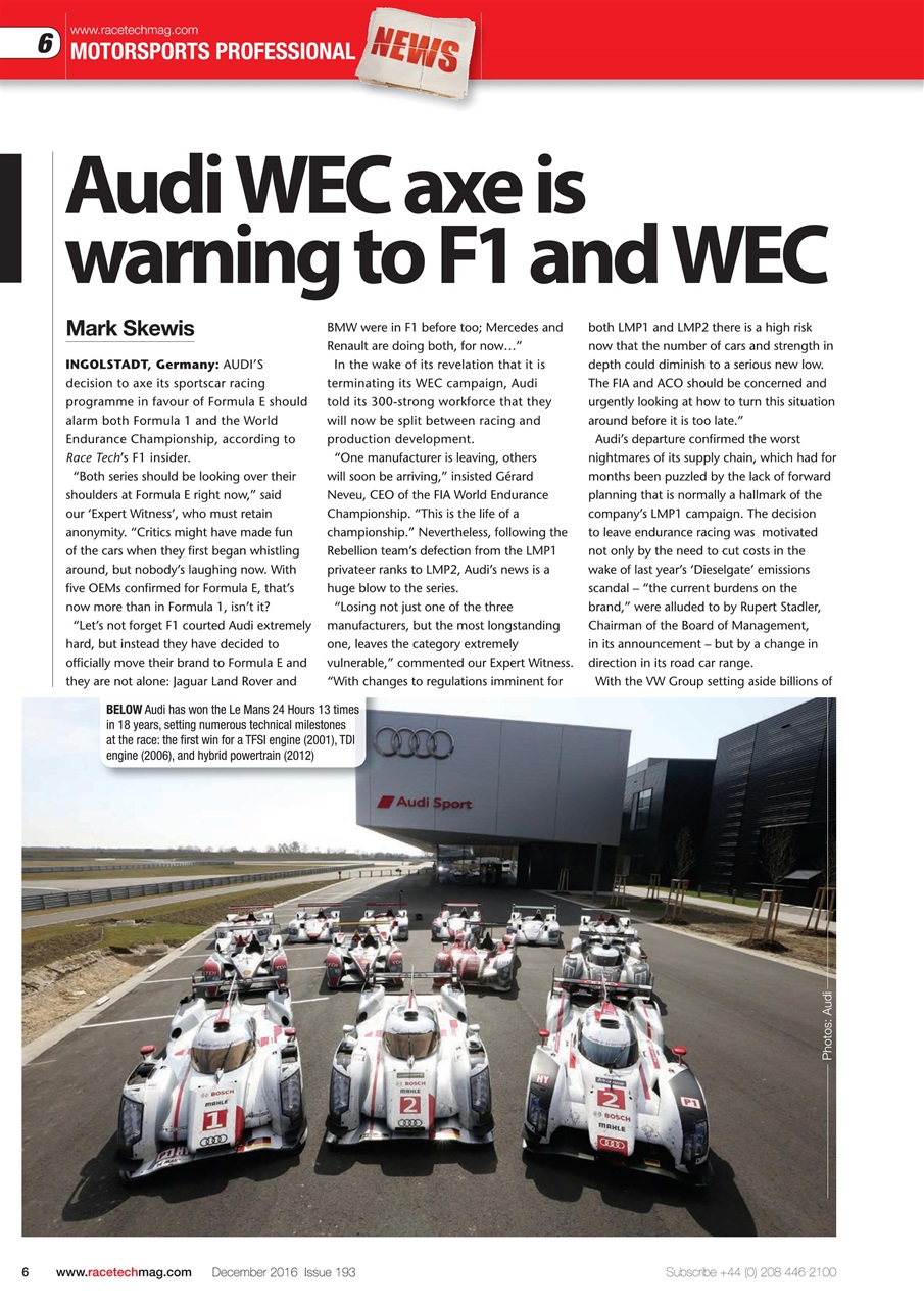 Race Tech Preview Pages