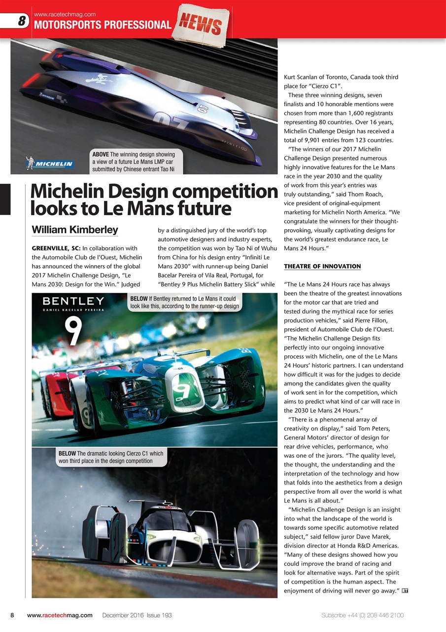 Race Tech Preview Pages