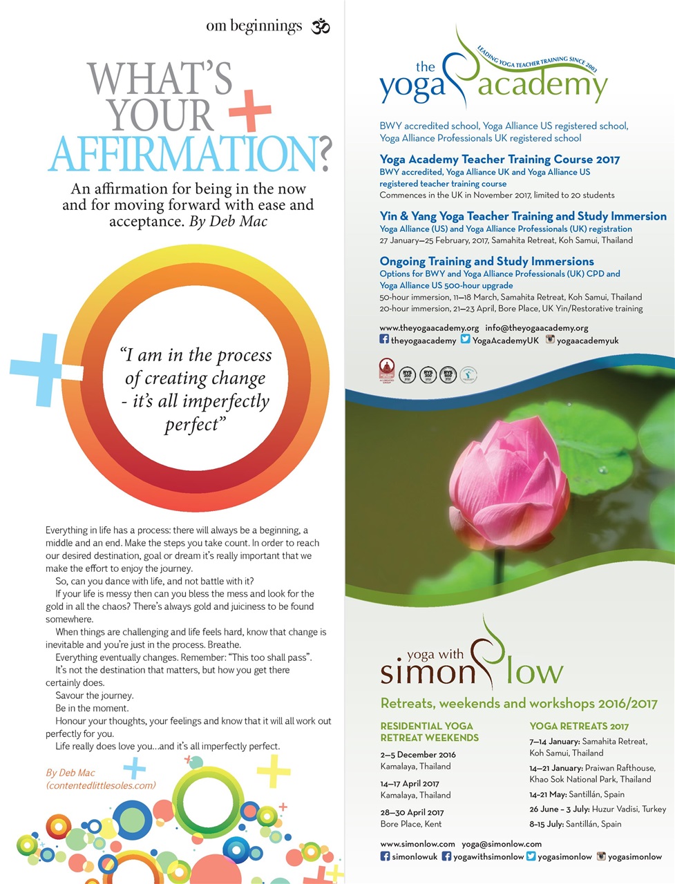 OM Yoga Magazine Preview Pages