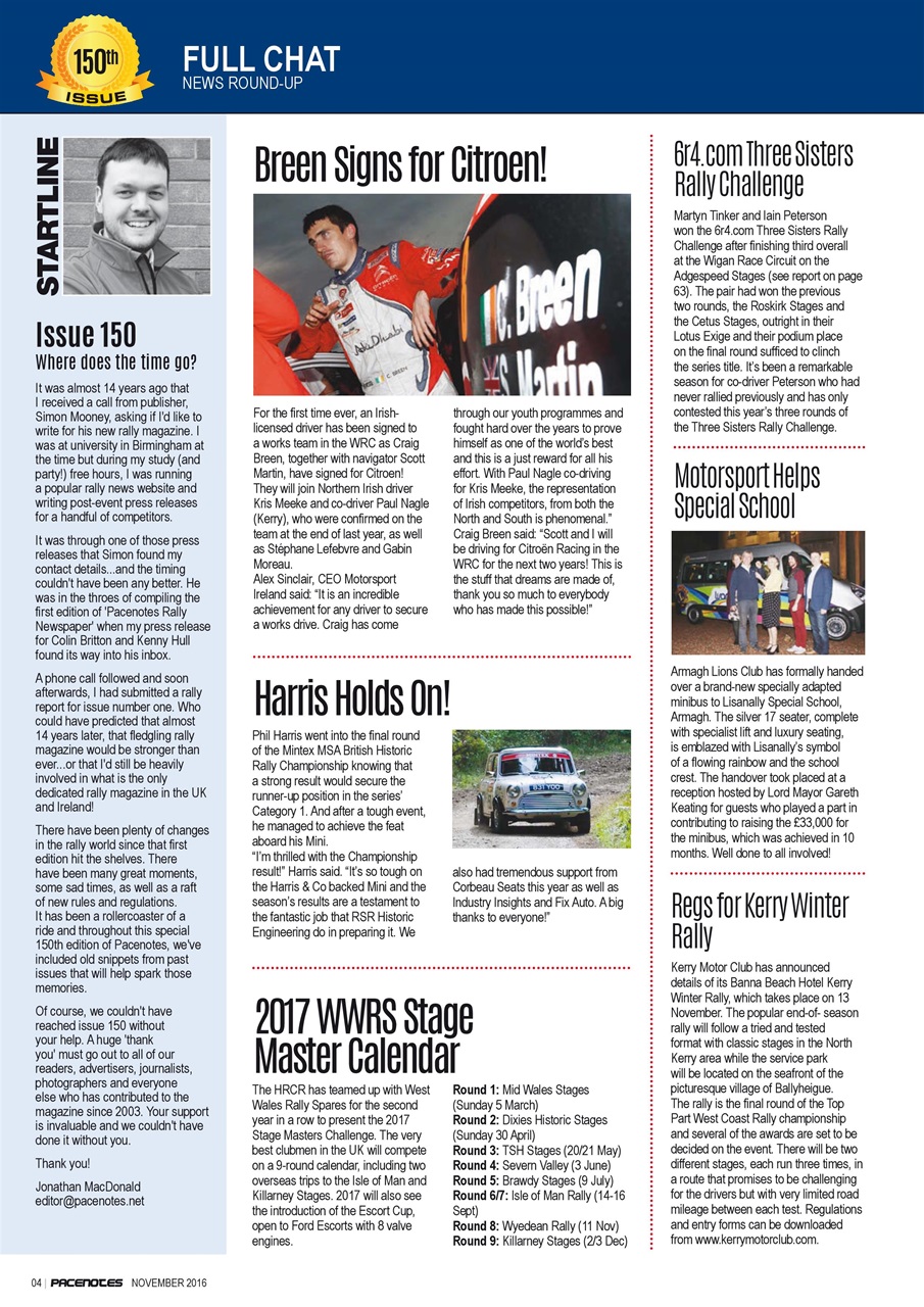 Pacenotes Rally magazine Preview Pages