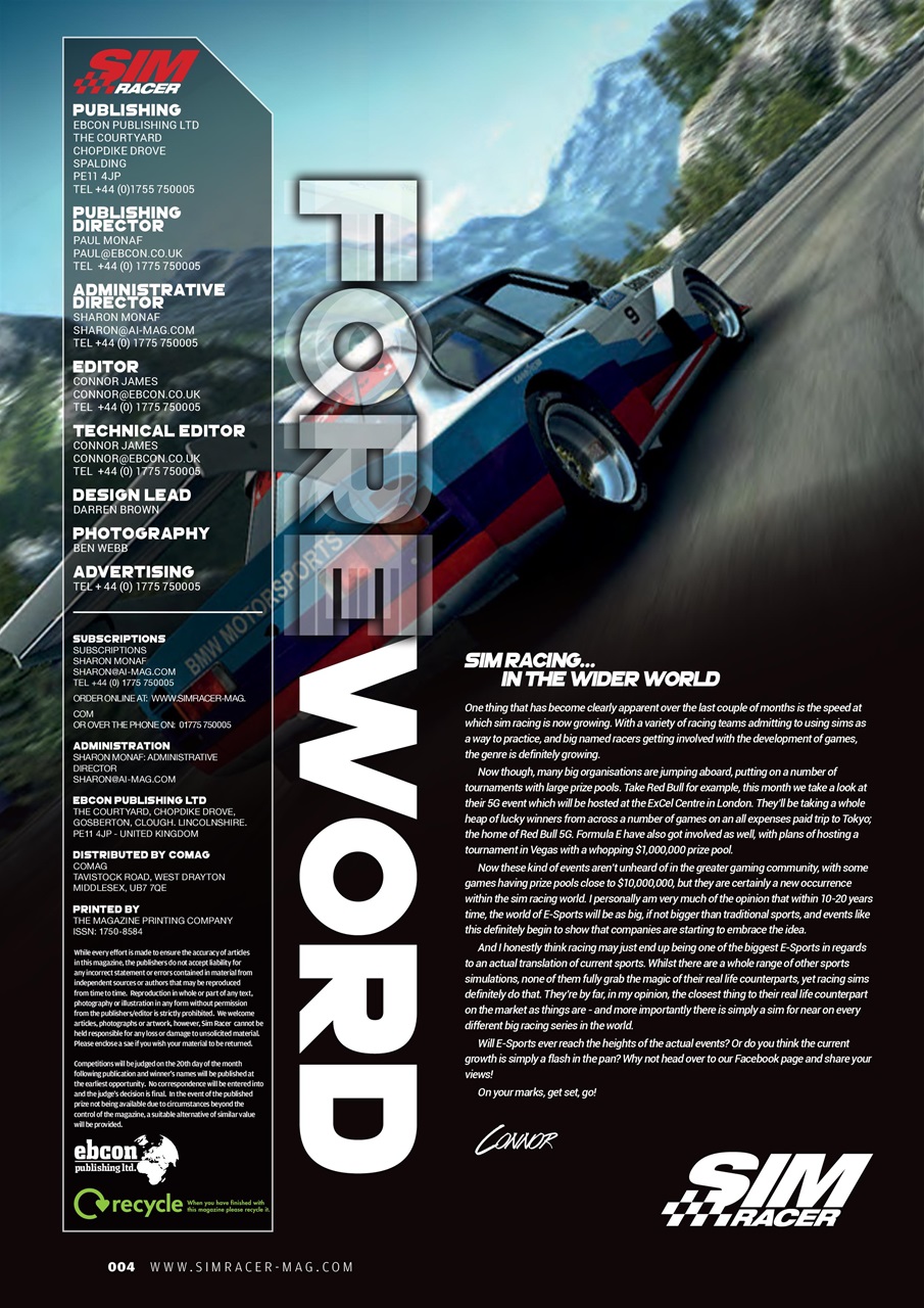 Sim Racer Preview Pages