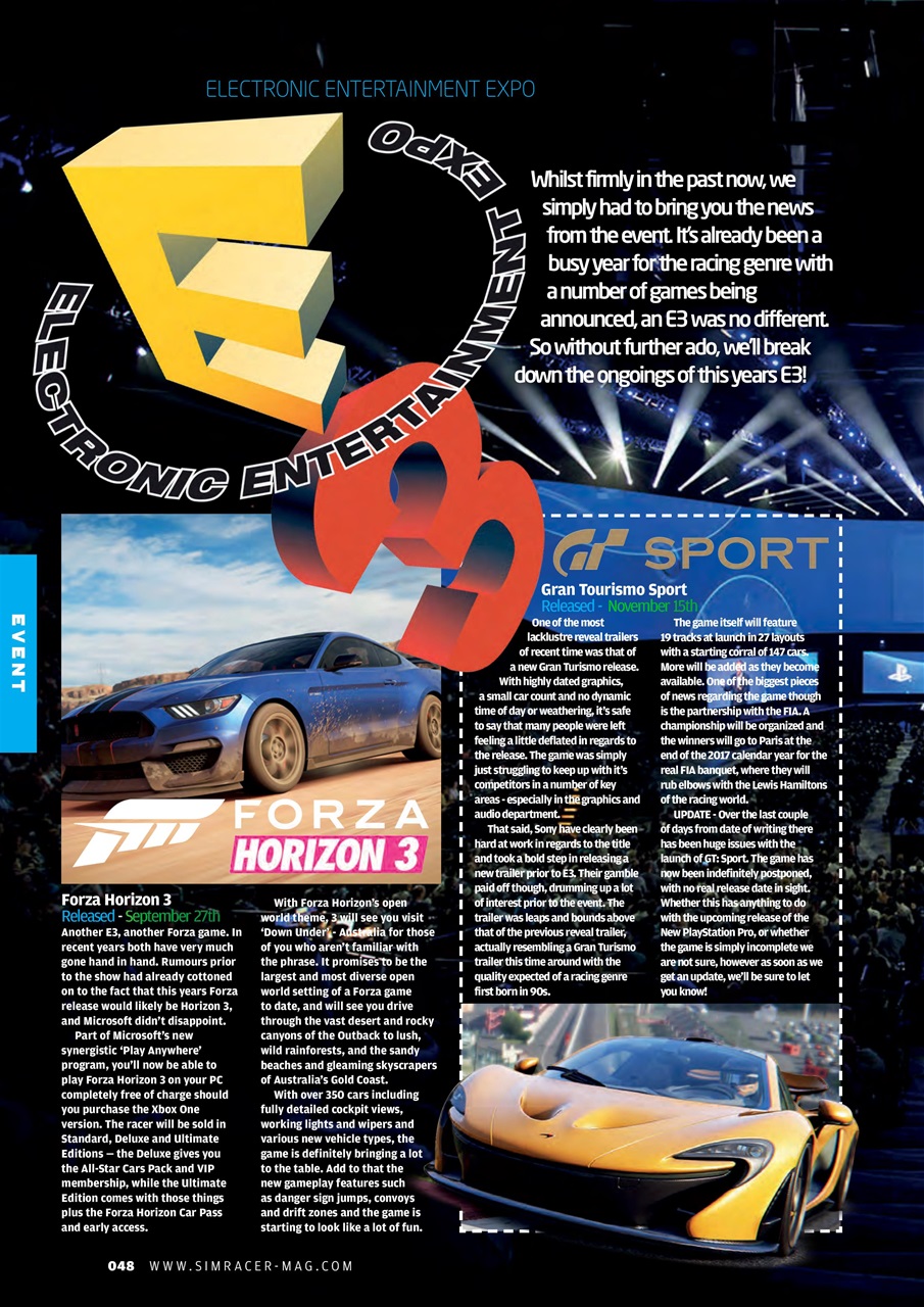 Sim Racer Preview Pages