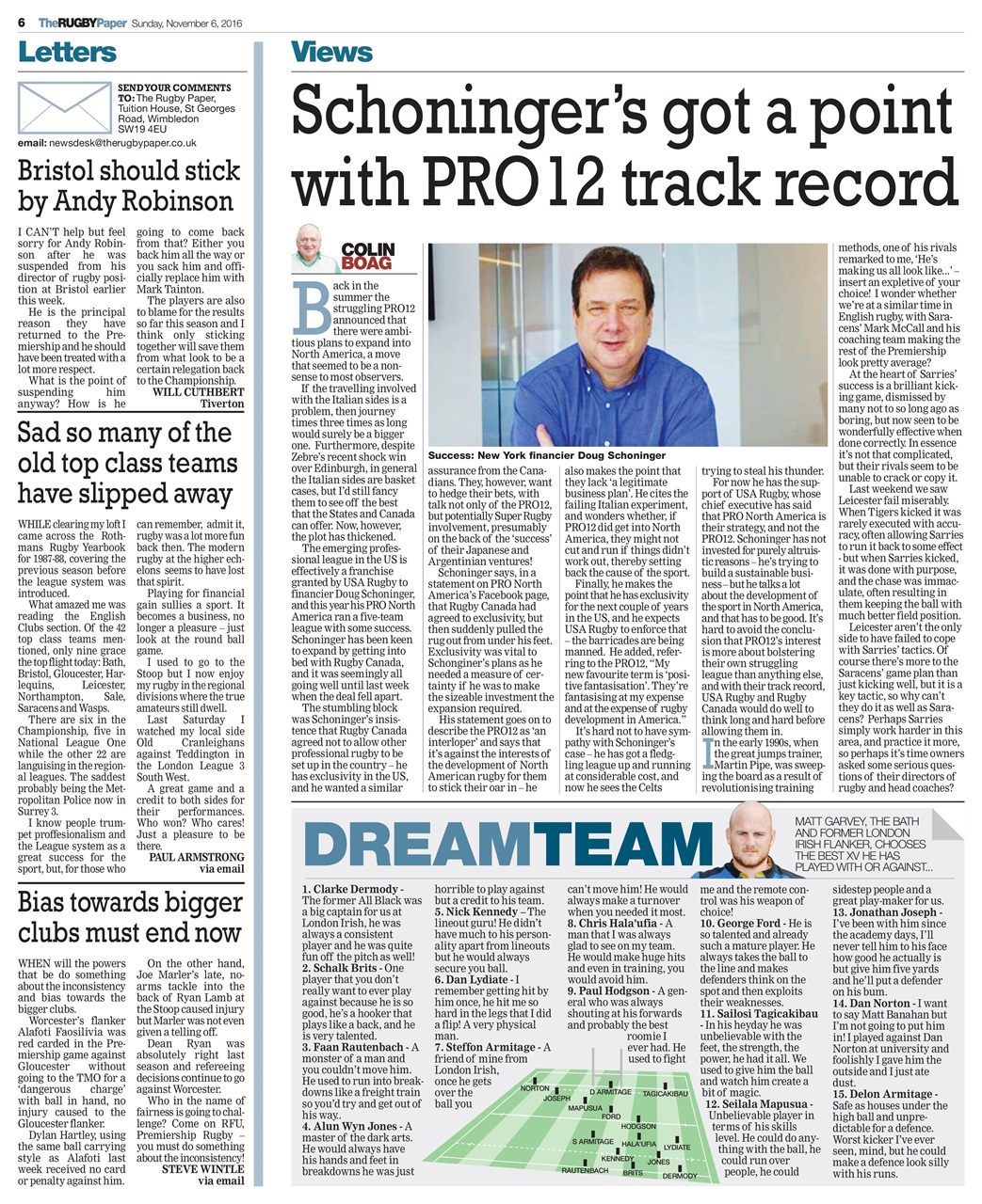 The Rugby Paper Preview Pages