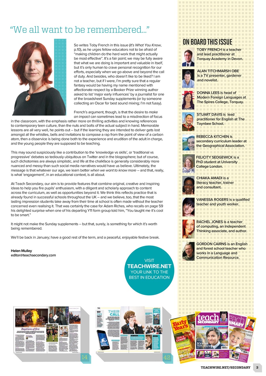 Teach Secondary Preview Pages