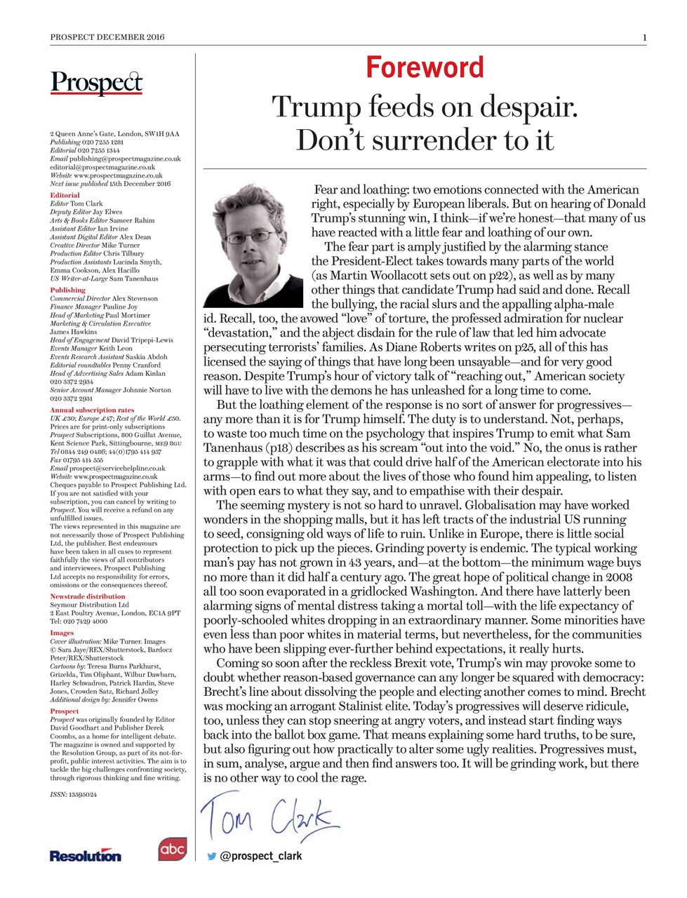 Prospect Magazine Preview Pages