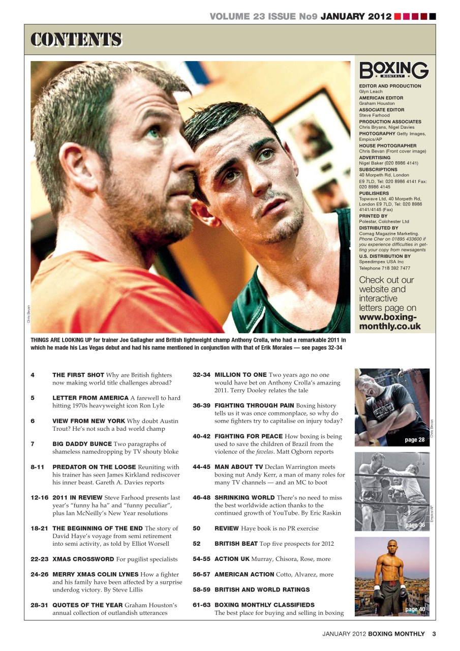 Boxing Monthly Preview Pages