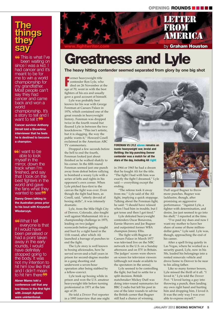 Boxing Monthly Preview Pages