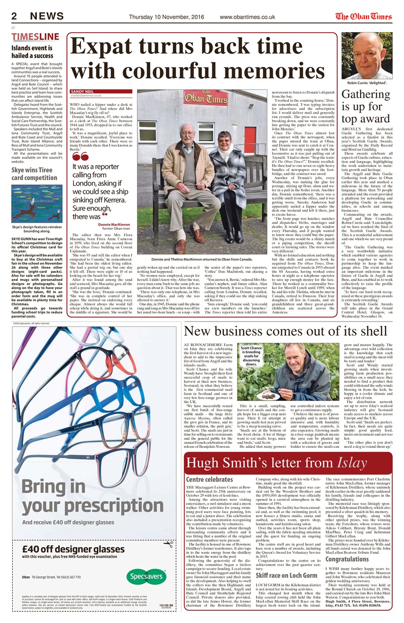 The Oban Times & Lochaber Times Preview Pages