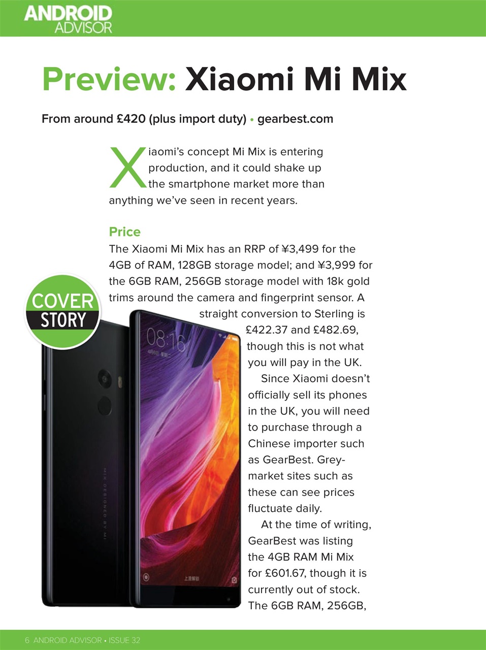 Android Advisor Preview Pages