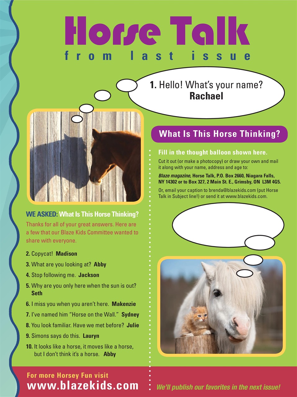 Blaze Magazine For Horse Crazy Kids Preview Pages